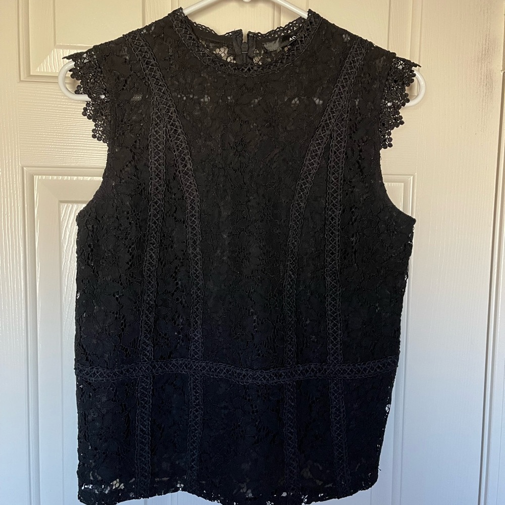 Aqua Lace Top, Size Small